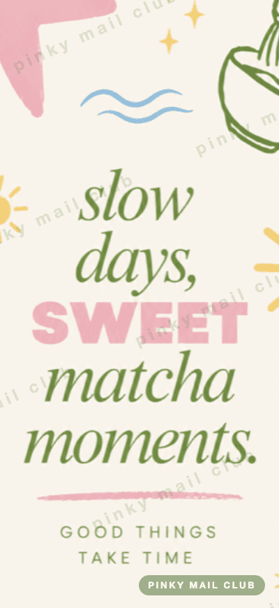Kitap ayracı: slow days, sweet matcha moments yazılı kraft ayraç